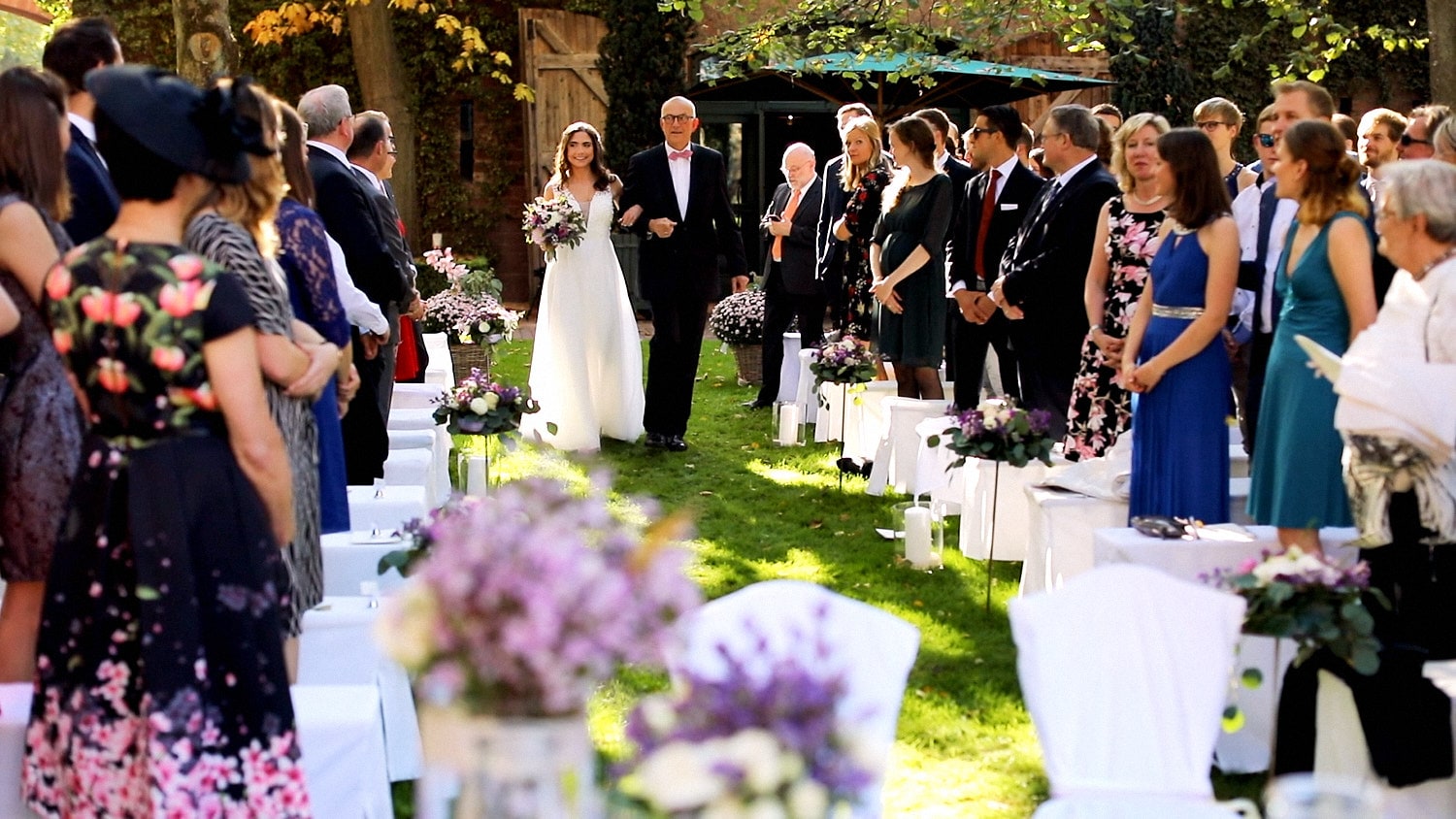 Hochzeit Hofgut von Hünersdorff Einzug der Braut